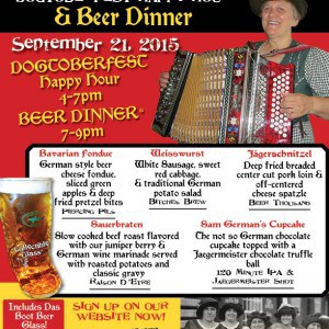 Flyer for Oktoberfest Beer Dinner in Fairfax