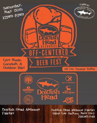 This is the flyer for the Off-Centered Beer Fest event in Fairfax.