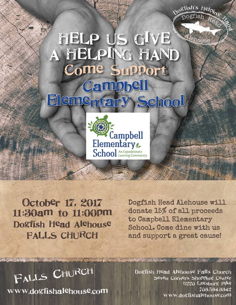 fundraiser fc 10 17 campbell school dogfish head alehouse school handing out church event flyers