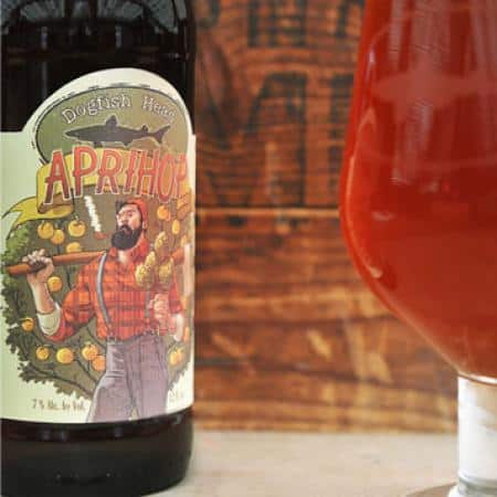 Image of a bottle and glass of Aprihop beer.