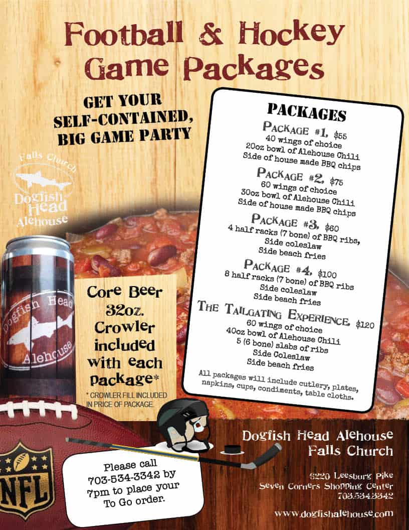 Menu Specials Dogfish Head Alehouse