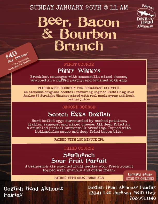 Beer Bacon and Bourbon Brunch Flyer