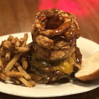 Onion Ring Tower Chipotle BBQ Burger Dogfish Head Alehouse Craft Beer Falls Church