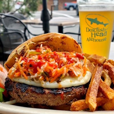 The Beast from the East Burger Dogfish Head Alehouse Craft Beer Fairfax