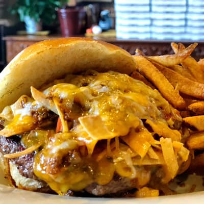 The Nacho Burger Dogfish Head Alehouse Craft Beer Fairfax