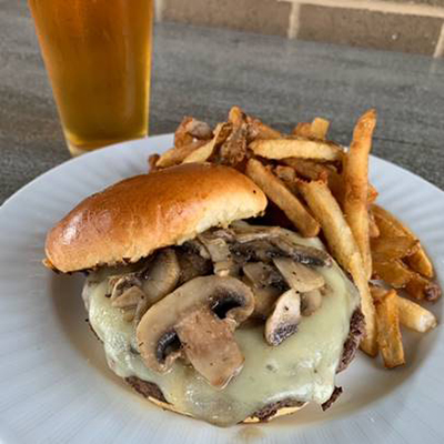 TMR Swiss and Mushroom Burger Dogfish Head Alehouse Craft Beer Falls Church