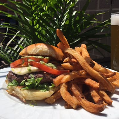 The Farm Fresh Caprese Burger Dogfish Head Alehouse Craft Beer Falls Church