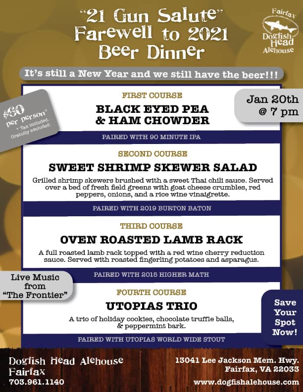 Farewell to 2021 New Year's Eve Beer Dinner