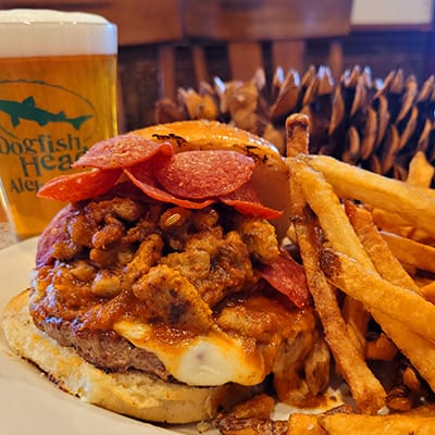 Meatza Burger Dogfish Head Alehouse Craft Beer Fairfax VA