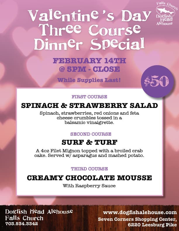 Valentine's Day Three Course Dinner Special