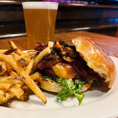 Whiskey Glazed Burger Dogfish Head Alehouse Craft Beer Falls Church