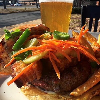 The Banh mi Burger Dogfish Head Alehouse Craft Beer Falls Church