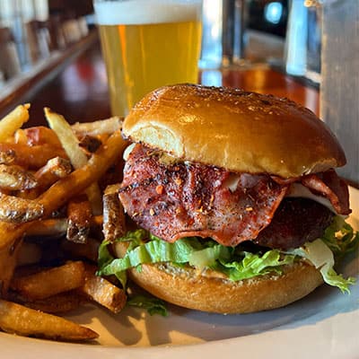 The Black Jack Burger Dogfish Head Alehouse Craft Beer Falls Church