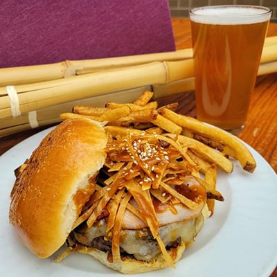 Tiki Mango Teriyaki Burger Dogfish Head Alehouse Craft Beer Gaithersburg