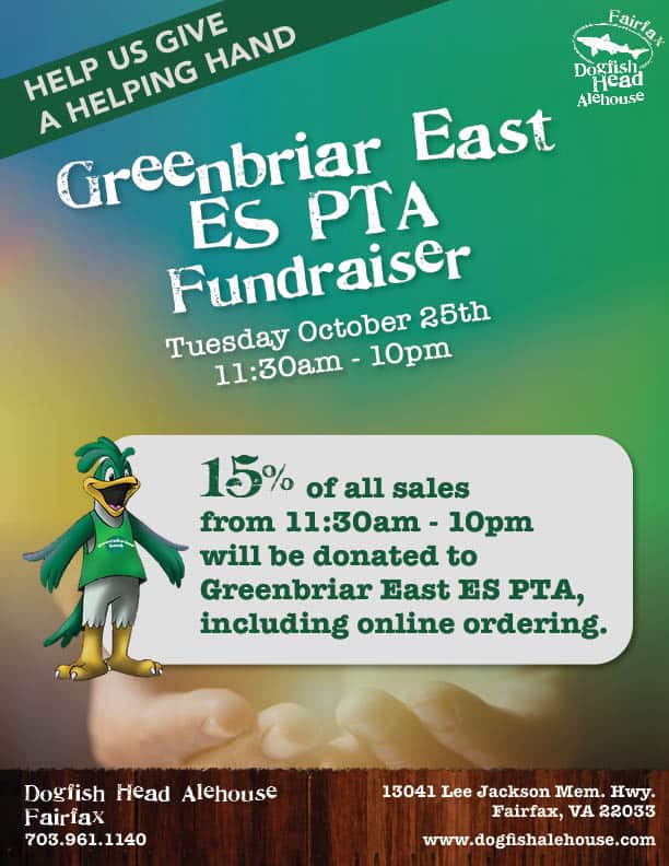 Greenbriar East ES PTA Fundraiser at Dogfish Head Alehouse in Fairfax