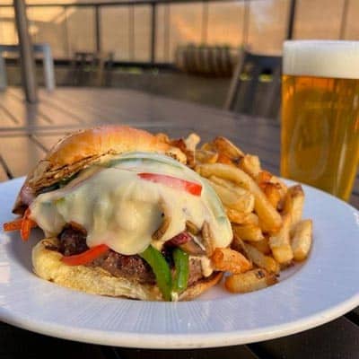 Philly Cheese Burger Dogfish Head Alehouse Craft Beer Gaithersburg