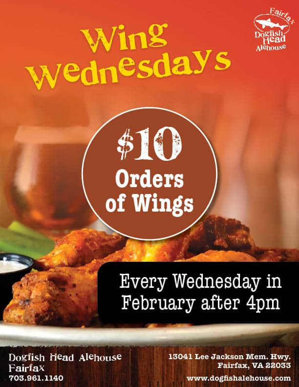 Wing Wednesdays at Dogfish Head Alehouse in Fairfax