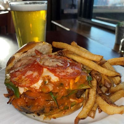 Vinny Supreme Pizza Burger Dogfish Head Alehouse Craft Beer Gaithersburg