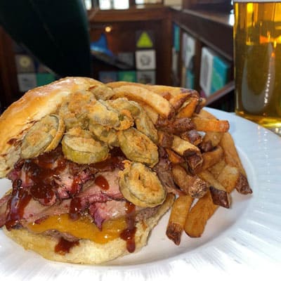 Blazin’ Brisket BBQ Burger Dogfish Head Alehouse Craft Beer Gaithersburg